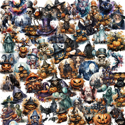 Spooky Pumpkin Patch Stickers - 110PC Waterproof Set