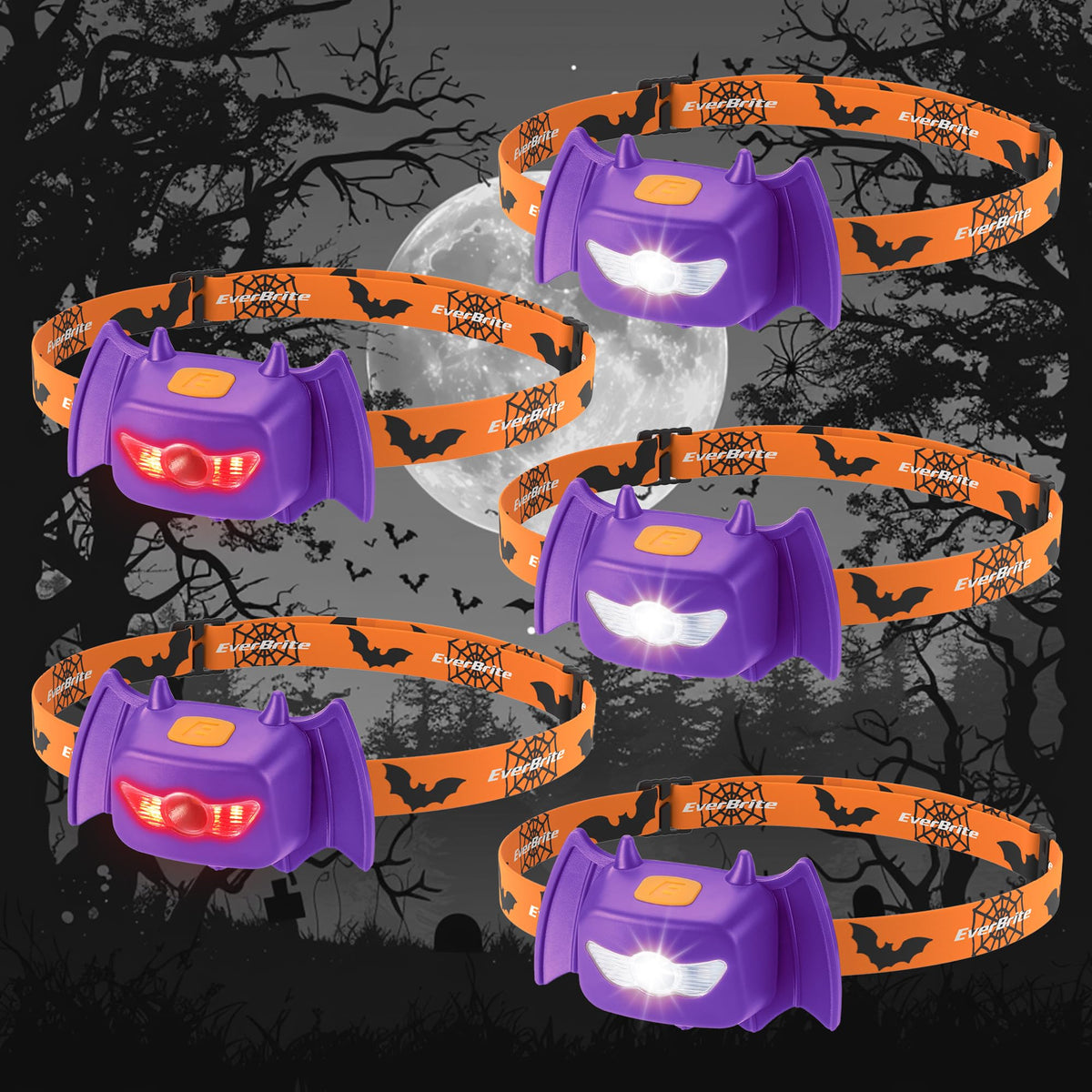 SpookyBeam Bat Headlamps Multipack