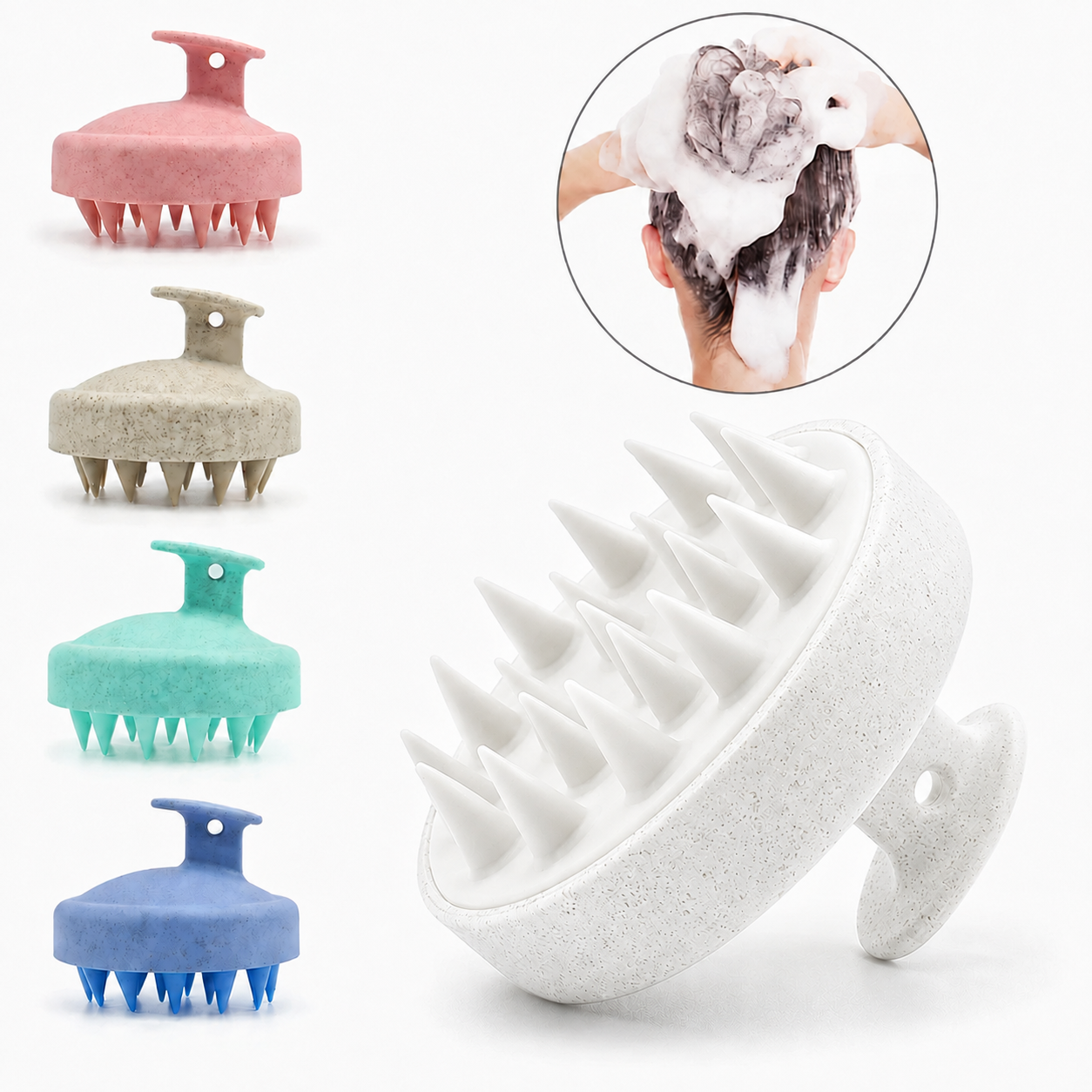1pc Silicone Shampoo Brush Body Massage Brush