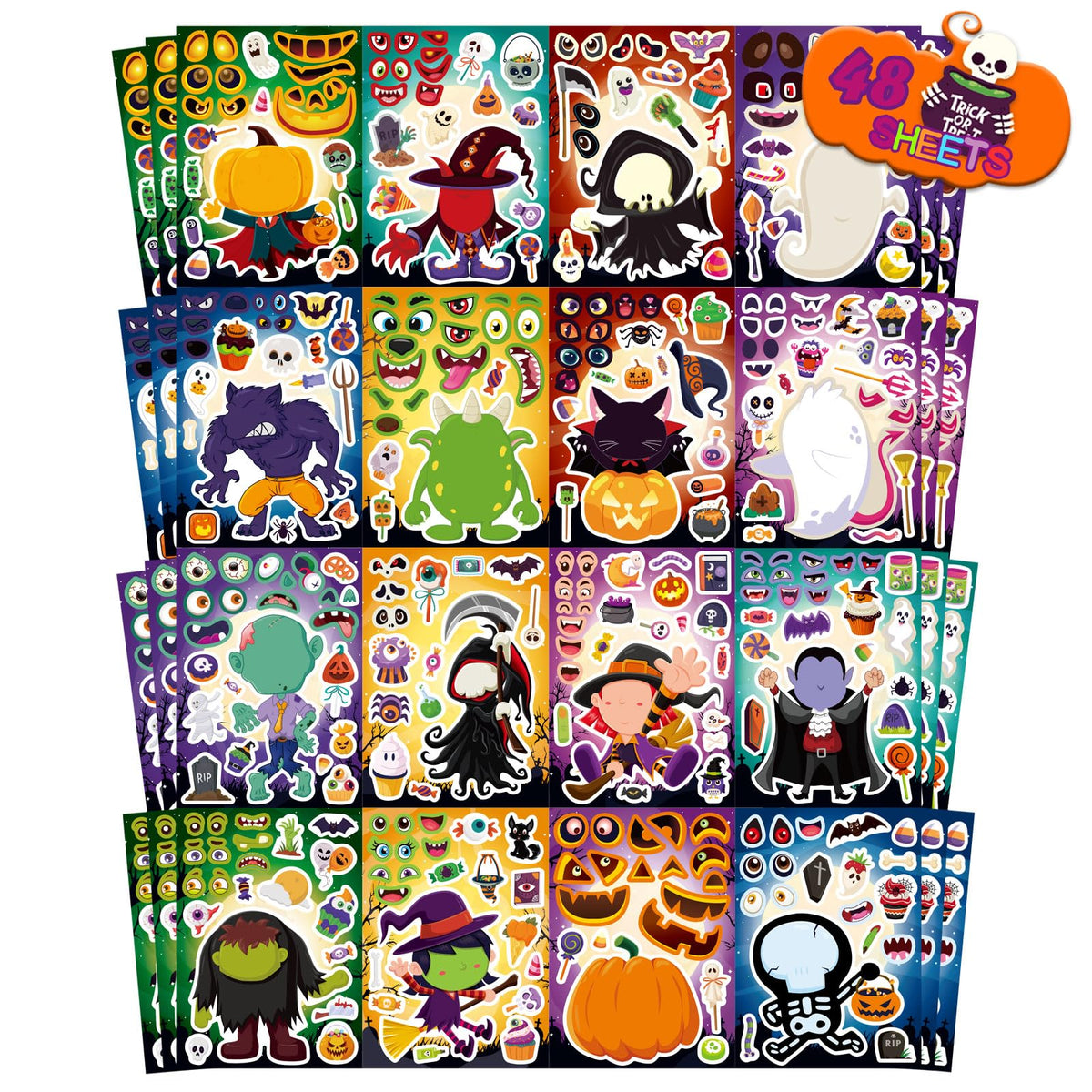 Create-A-Face Halloween Fun Stickers for Kids