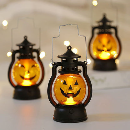Halloween Pumpkin Lantern with Skull Decoration for Parties