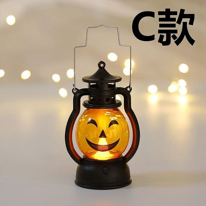 Halloween Pumpkin Lantern with Skull Decoration for Parties