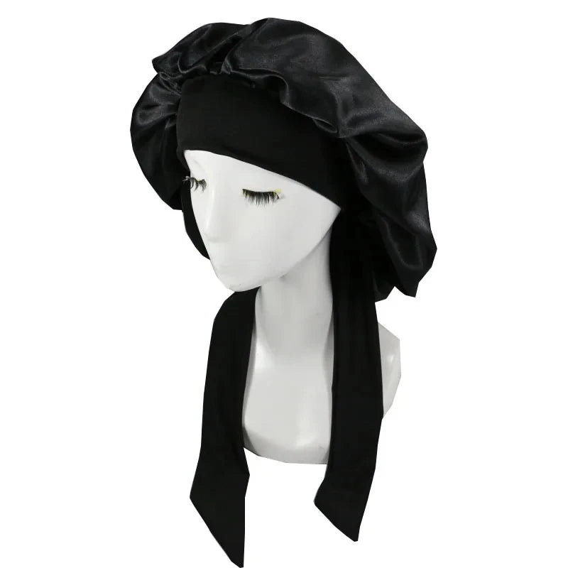 Satin Night Sleep Cap For Women Men Unisex Cap Bonnet