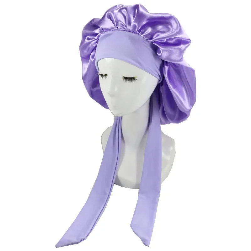 Satin Night Sleep Cap For Women Men Unisex Cap Bonnet
