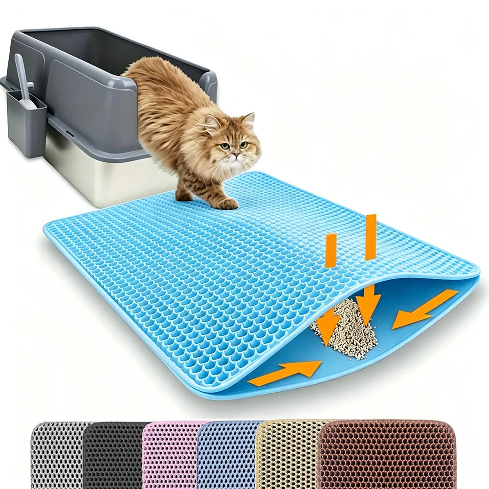 Cat Litter Mat Double Layer Pet Non Slip Big Pet Litter Box