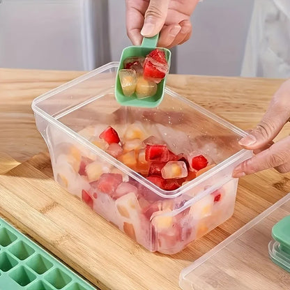 Ice Trays for Freezer with Lid & Bin