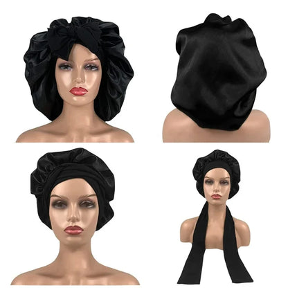 Satin Night Sleep Cap For Women Men Unisex Cap Bonnet
