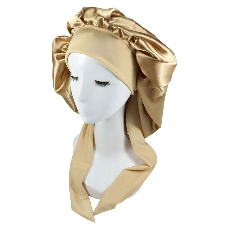Satin Night Sleep Cap For Women Men Unisex Cap Bonnet