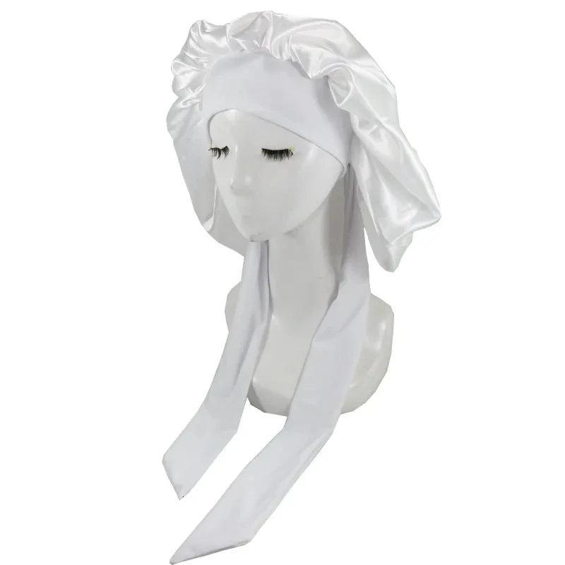 Satin Night Sleep Cap For Women Men Unisex Cap Bonnet