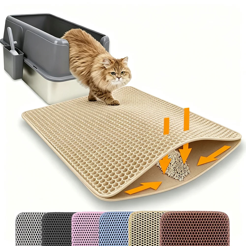Cat Litter Mat Double Layer Pet Non Slip Big Pet Litter Box