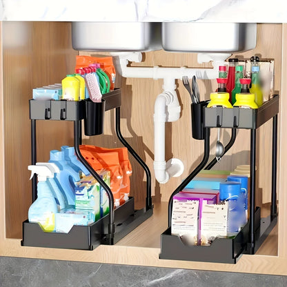 Space Saving 2 Tier Under Sink Organizer