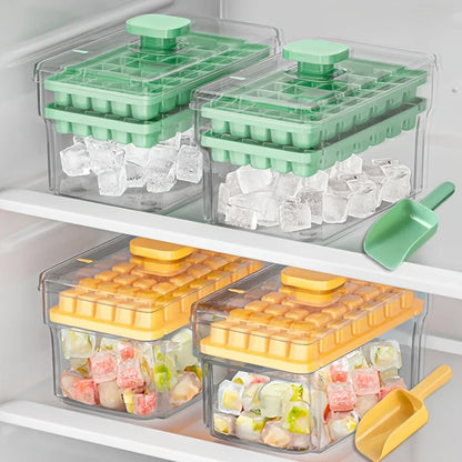 Ice Trays for Freezer with Lid & Bin