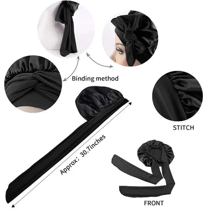 Satin Night Sleep Cap For Women Men Unisex Cap Bonnet
