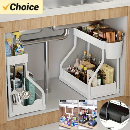 Space Saving 2 Tier Under Sink Organizer