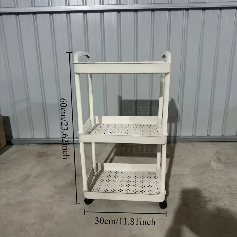 3-Tier Rolling Storage Cart with 360° Swivel Wheels