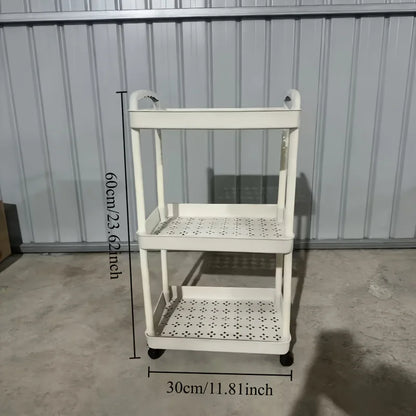 3-Tier Rolling Storage Cart with 360° Swivel Wheels