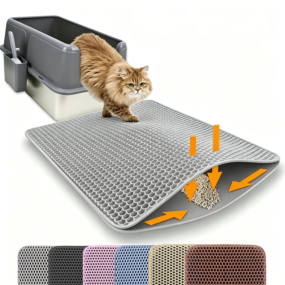 Cat Litter Mat Double Layer Pet Non Slip Big Pet Litter Box