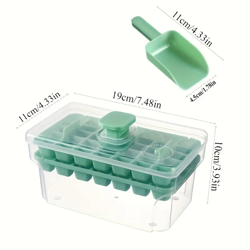 Ice Trays for Freezer with Lid & Bin